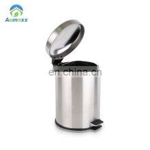 Продается круглый ножной мусорный контейнер для ванной комнаты от Ohotel, изготовленный из нержавеющей стали и с педальным приводом thumbnail-2