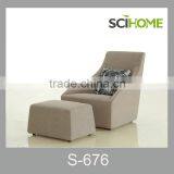 Living Room Modern Indoor Fabric Sofa Armchair Single Chair With Ottoman thumbnail-1