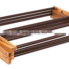 3 Tier Foldable Bamboo Wooden Clothes Drying Rack Water-Resistant thumbnail-2