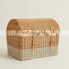 Hot Sale Rattan Storage Basket, Natural Fibre Basket in the Shape of a Chest Cabinet Basket Cheap Wholesale High Quality Vietnam thumbnail-2