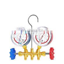 CT-536 D Brass Manifold Gauge Set HVAC Refrigeration System Auto Air Conditioner AC Charging R134A R22 R12 Gauge Manifold thumbnail-2