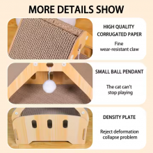 MEOW LOVE Princess Bed Cat Scratching Board Easy To Clean Custom Scratch-Resistant Claw Corrugated Paper With Toy Balls Decompression Rest Exercise thumbnail-2