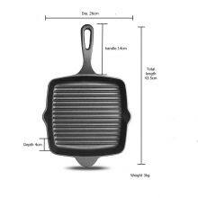 Custom Logo Square Nonstick Induction Frying Cast Iron Grill Pans 26/28cm With Samples Available thumbnail-2