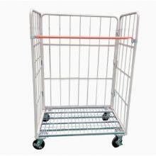 Scale Heavy Duty Rolling Wire Mesh Storage Cage for Cargo Collecting Milk Trolley thumbnail-4