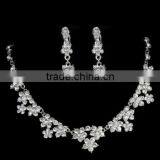 Wholesale Fashion Rhinestone Costume Necklace Set Bridal Silver Plated Jewelry Sets thumbnail-3