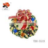 china factory product direct marketing fashion Christmas wreath alloy copper brooch