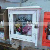 Cheap White Vintage Wood Toy Storage With Glass Door