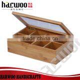 Natural Solid Wood Tea Box With 8 Compartments,acylic Window Lid