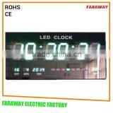 3" Green Led Digital Clock With Temperature for Shops, Warehouse,bus Station,office,supermarket