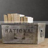Industrial Rustic Metal Storage Box With Handle