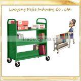Durable Steel Flat Book Cart/library Trolley Bookshelf/book Rack Shelving/steel Rolling Library Book Carts thumbnail-6