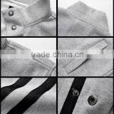 2016 Hot Design Plain Design Crew Neck Sweatshirt Knit Fleece Cardigan Mens Sweatshirt With Button thumbnail-4