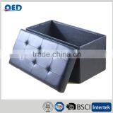 Contemporary Black Folding Storage Bench thumbnail-1