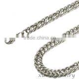 6.5mm Mens Polished Solid Stainless Steel Link Double Curb Chain
