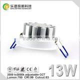 0-10V CCT Dimming 2000-3000K Adjustable COB Downlight 13W thumbnail-3