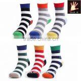 Men Cotton Absorbent Warm High Ankle Socks Elastic Breathable Striped Socks