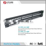 LY-PP5-24-48P 19" 2U UTP cat5e 48 port keystone jack patch panel with PC ABS material