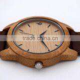 2016 High Quality Natural Bamboo Retro Round Dial Wood Watch thumbnail-5