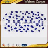 Eco-friendly cerulean small spots oval durable anti slip PVC bath mat