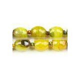 Dyed Yellow Cracked Agate Faceted Rice Beads