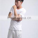 2015 Bamboo Men Breathable Tops Fashion Summer Mens' V Neck Black Wholesale t Shirt thumbnail-4