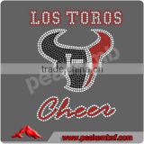2014 New Design Los Toros Cheer Rhinestone Motif Texans Pattern
