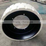 Solid Trailer Tyres Manufacturer Supply 410x130 Solid Rubber Tires for Travel Trailer at Low Price thumbnail-5