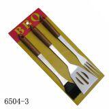 3 Pcs Wooden Handle BBQ Tools Barbecue Set thumbnail-3