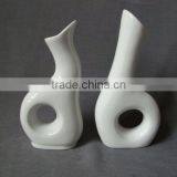 Japanese Mini Ceramic Paiting Vase Colored White Stoneware Bud Vase thumbnail-5