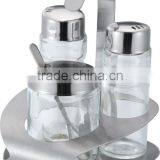 4 Pieces Salt And Pepper Galss Spice Set And Oil And Vinegar Spice Set thumbnail-5