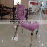 Luxury Stainless Steel Wedding Chair Pink Color Funiture thumbnail-2