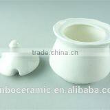 Ceramic White Sugar Jar Pot, Creamer and Sugar Honey Bowl 2 PCS Set, Small and Big Size thumbnail-4