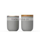 Cermaic Jars for Bath Salts Marble Cement Skin Care Containers With Wood Lids thumbnail-5