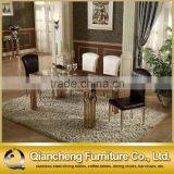 Rose Golden Stainless Steel Dining Table With Crystal Decoration thumbnail-4