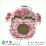 Dealers Coins Owl Shape Cherry Blossoms Flower Patterns Ceramic Animal Piggy Bank for Decoration thumbnail-5