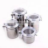 High Quality 4pcs Different Size Stainless Steel Seal Pot With Visible Lid thumbnail-1