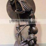 Antique Bronze Skeleton Sculpture Resin Soldier Warrior Statues thumbnail-3