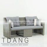 Madison Outdoor Wicker Loveseat With Ottoman thumbnail-3