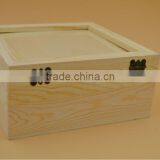 Unfinish Photo Frame Wood Box Wooden Treasure Chest Frame Box thumbnail-3