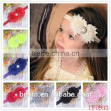 New style wholesale beautiful flower pearl center headband for young girls