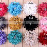Hot Cutting Fabric Flower With Rhinestone Center for Kids Hair Accessories thumbnail-5