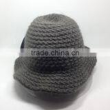 Fleece Crocheted Knit / Knitted Cap With Bowknot thumbnail-3