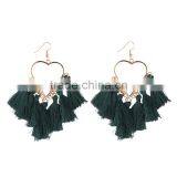 Bohemian Jewelry Nylon Colorful Tassel Charms Earrings for Women thumbnail-5