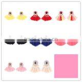 Bohemian Jewelry Big Crystal Gems With Tassel Drop Earrings for Women thumbnail-1