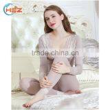 Hsz-TU004 V-neck Cotton Lace Top Ladies Sexy Slim Top Hot Sale Breathable Long Thermal Underwear thumbnail-3