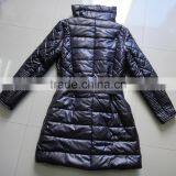 Women Polyester Cire Padding Fully Zipper Long Jacket thumbnail-2