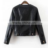 Runwaylover EY1002C High Quality Short PU Leather Jacket Women 2016 thumbnail-2