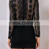 Runwaylover 114 Hot Sale 2017 Women Fashion Lace Transparent T-Shirt thumbnail-5