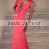 2016 Wholesale Price Fashion Red Night Evening Dress Sleeveless Long Maxi Lady Spring Summer thumbnail-2