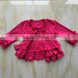 XF-281 Wholesale Baby Girl T-shirt Kids Long Sleeve Tees Children Casual Clothes Rose Red Tops Baby Fashion Shirts Girl Clothes thumbnail-3